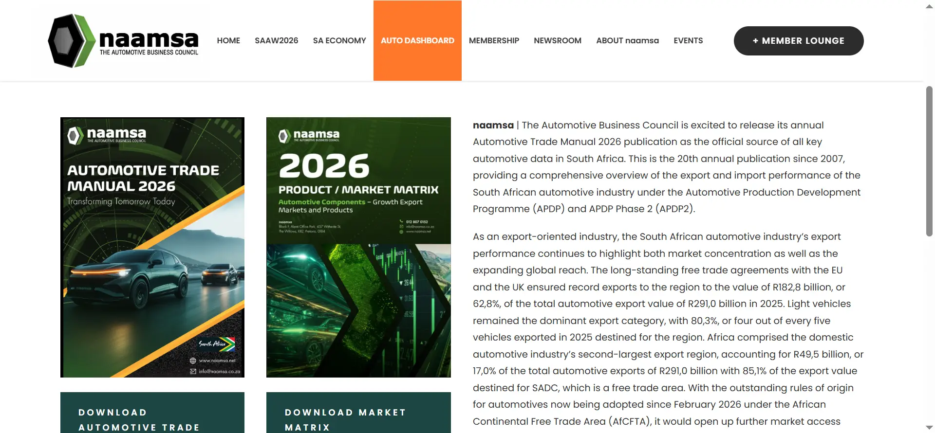 naamsa Automotive Trade Manual 2026 南非汽车行业数据截图